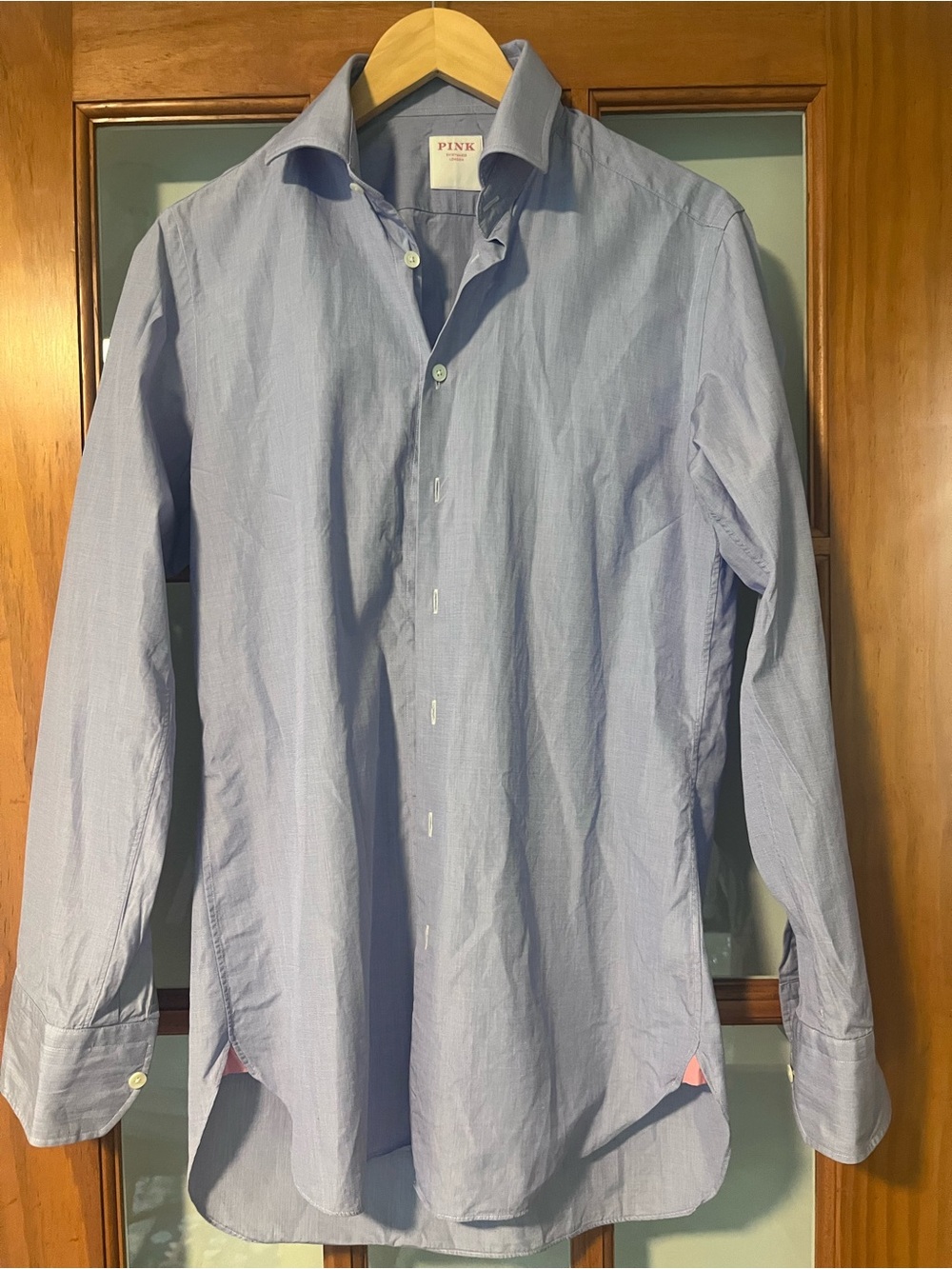 PINK Light Blue Men's Button-Down Dress Shirt